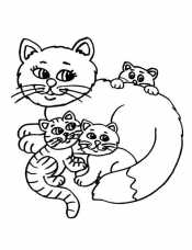 Кошка с котятами для девочек