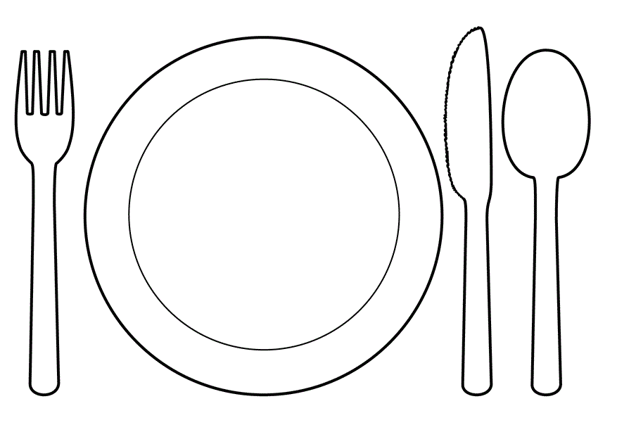 Dinner Plate Coloring Page Coloring Pages