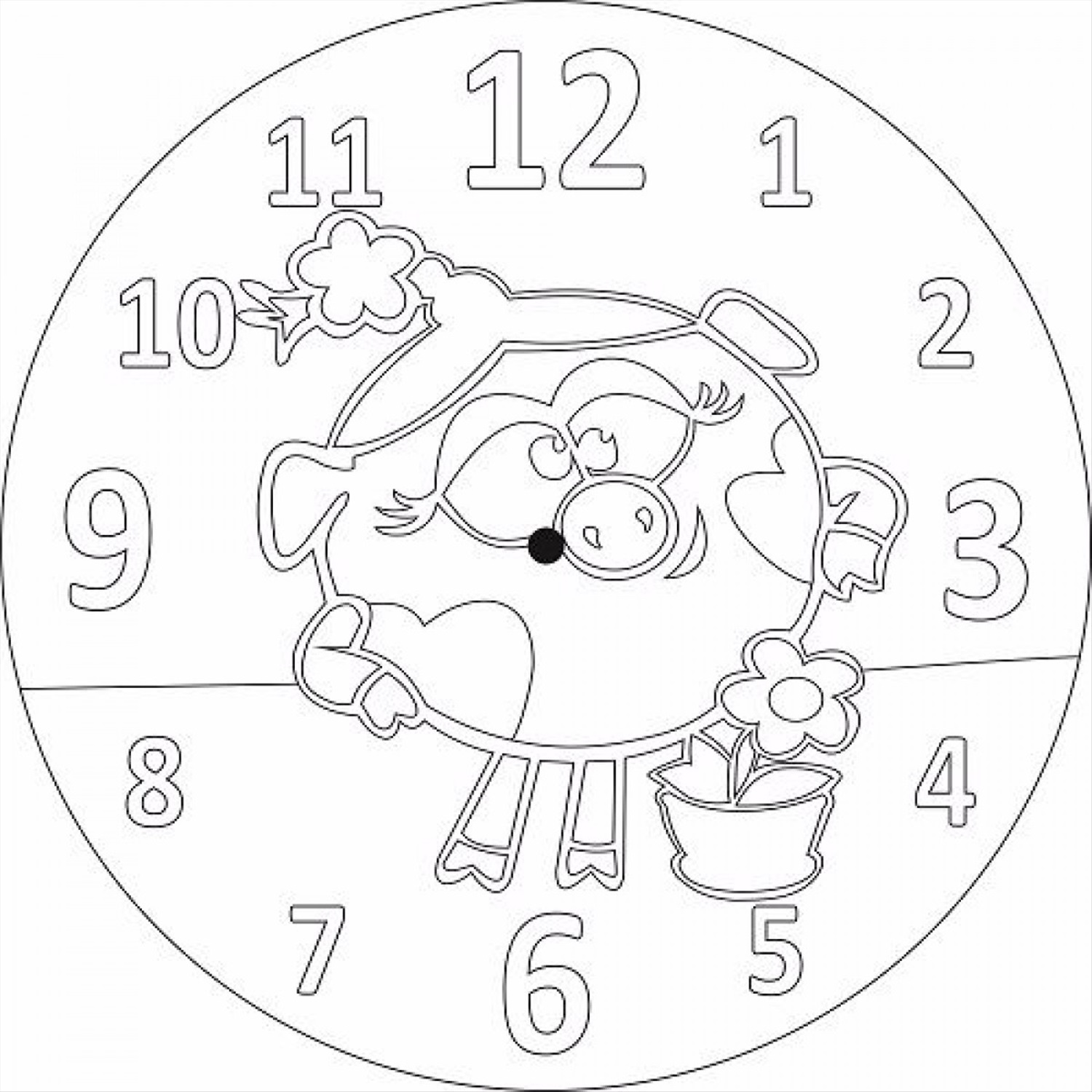 Часы — раскраска для детей. Распечатать бесплатно.