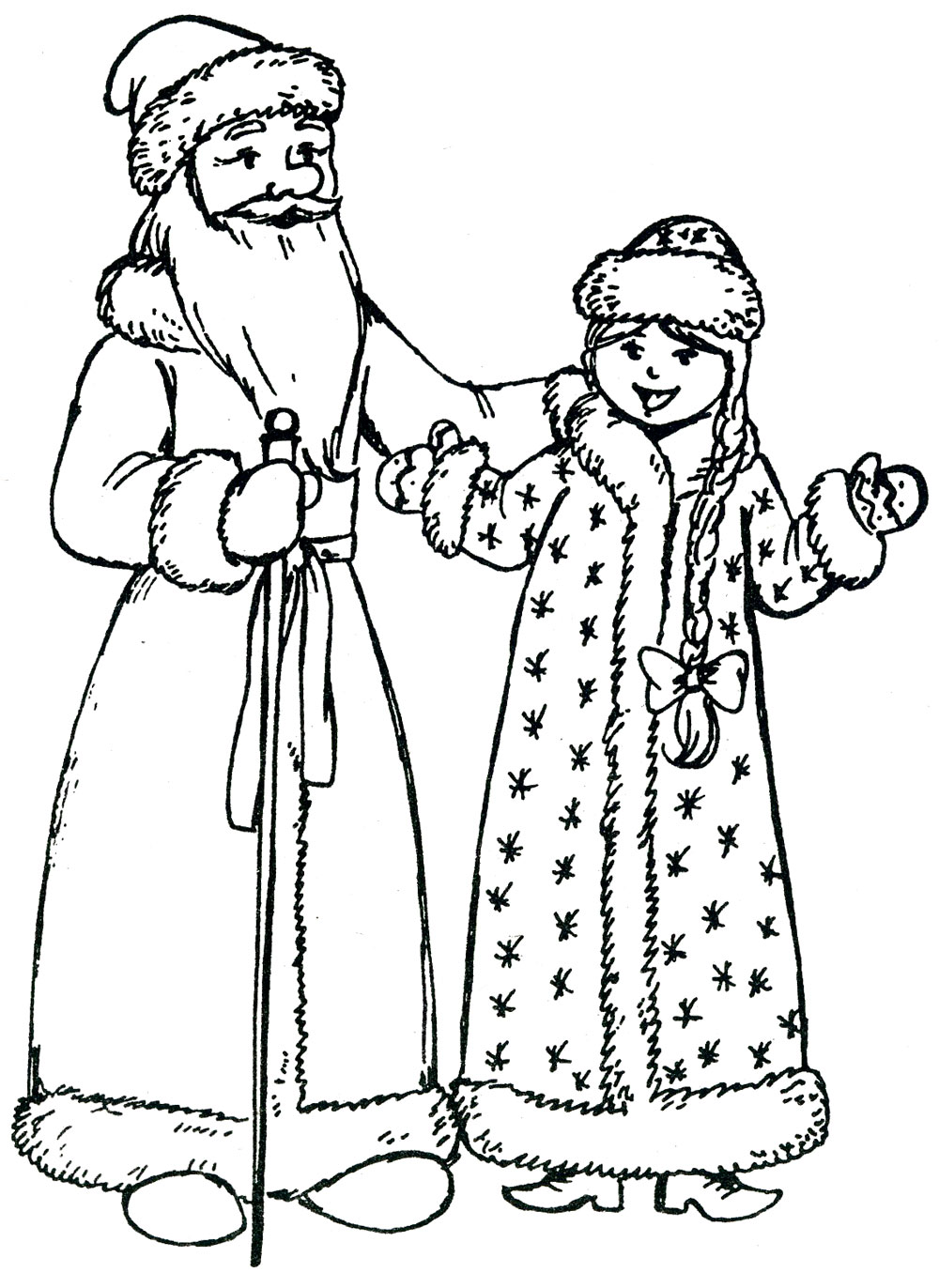 Раскраски Дед Мороз Новый год. Дед Мороз раскраска для детей скачать
