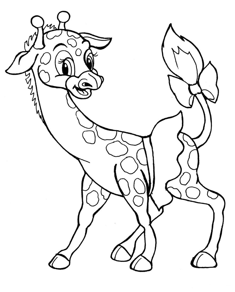 Распечатать раскраски «Жираф» для детей