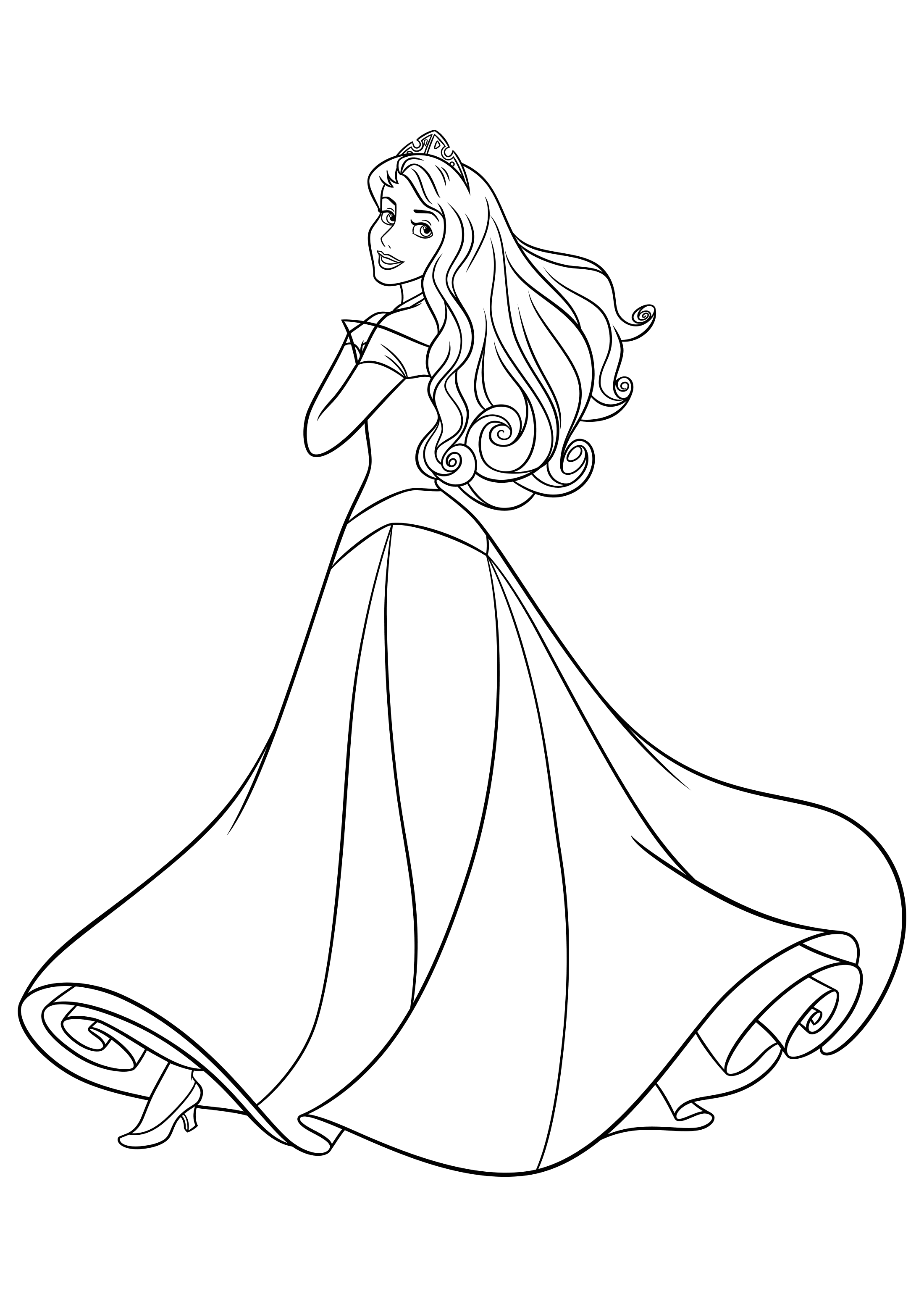 Разукрашка Платье Принцессы