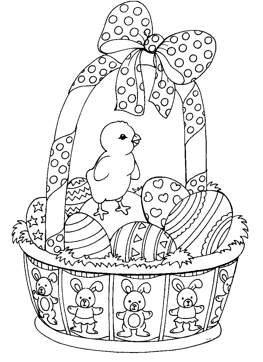 Раскраска Пасхальный кулич и яйца