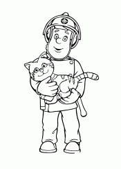 Пожарный Сэм с котом