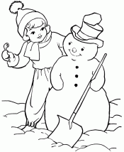 Снеговик и девочка