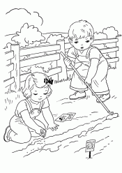 Дети в огороде