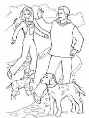 Кен и Барби с собаками