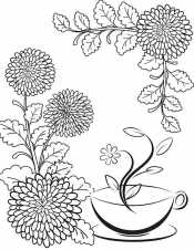Хризантемы и чашка