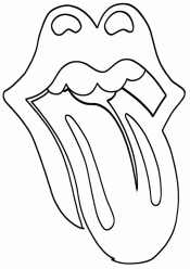 Раскраска Губы с языком