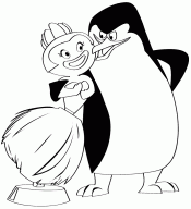 Раскраски Пингвины Мадагаскара