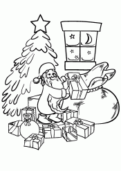 Дед Мороз собирает новогодние подарки 