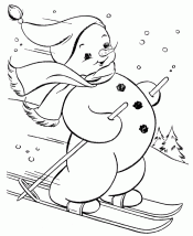 Снеговик на лыжах