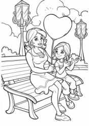 Раскраска Мама и дочка