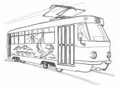 Трамвай с рисунком