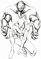 Раскраска Веном и Человек - паук
