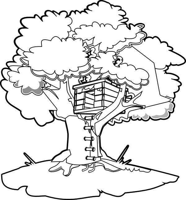 рисунок домик на дереве
